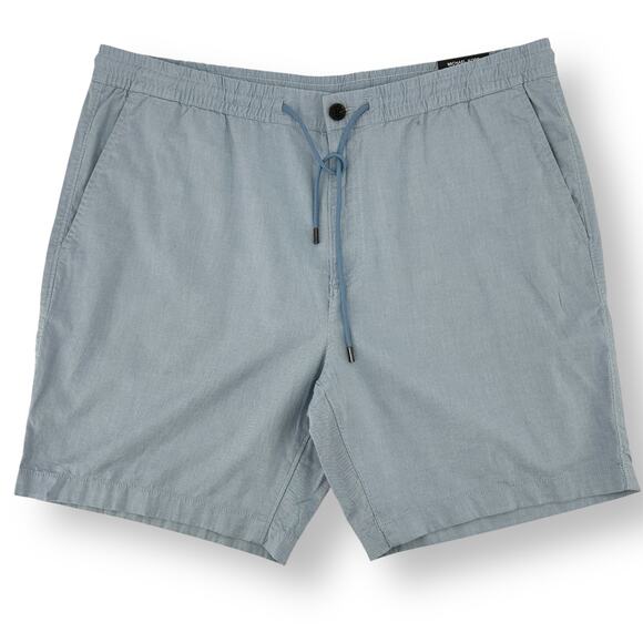 Michael Kors Chambray Blue Elastic Waistband Drawstring Shorts Mens Size XXL - Picture 1 of 7